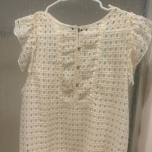 Crème square eyelet dressy blouse.  Med.  banana republic